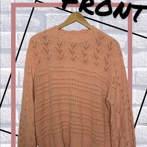 NWOT NEVER WORN XL LC Lauren Conrad TEXTURED KNIT SWEATER BONITA PEACH